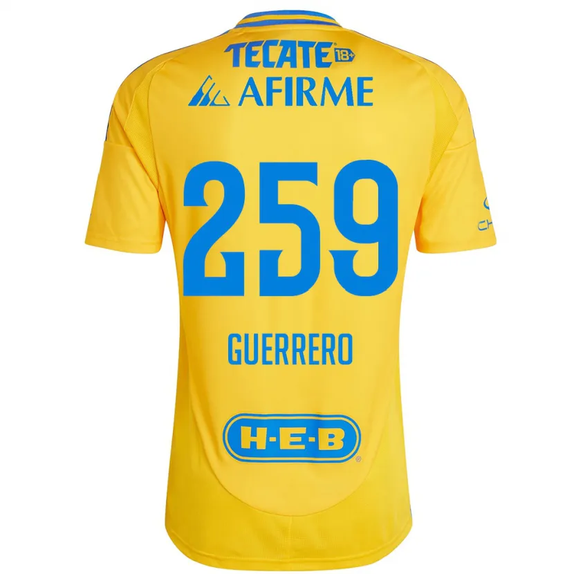 DanxenメンズErick Guerrero#259ゴールドイエローホームシャツ2024/25ジャージーユニフォーム
