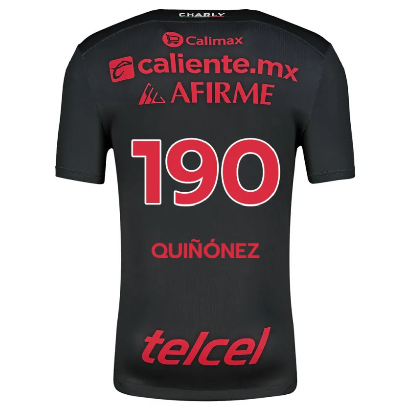 DanxenメンズMartín Quiñónez#190ブラックレッドホームシャツ2024/25ジャージーユニフォーム