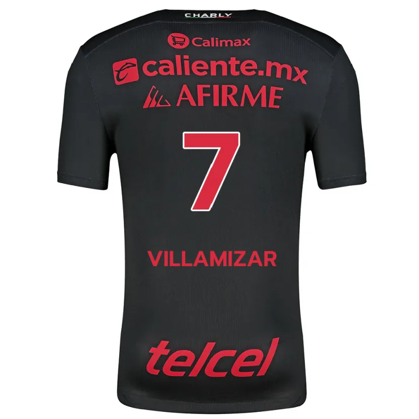 DanxenメンズPaola Villamizar#7ブラックレッドホームシャツ2024/25ジャージーユニフォーム