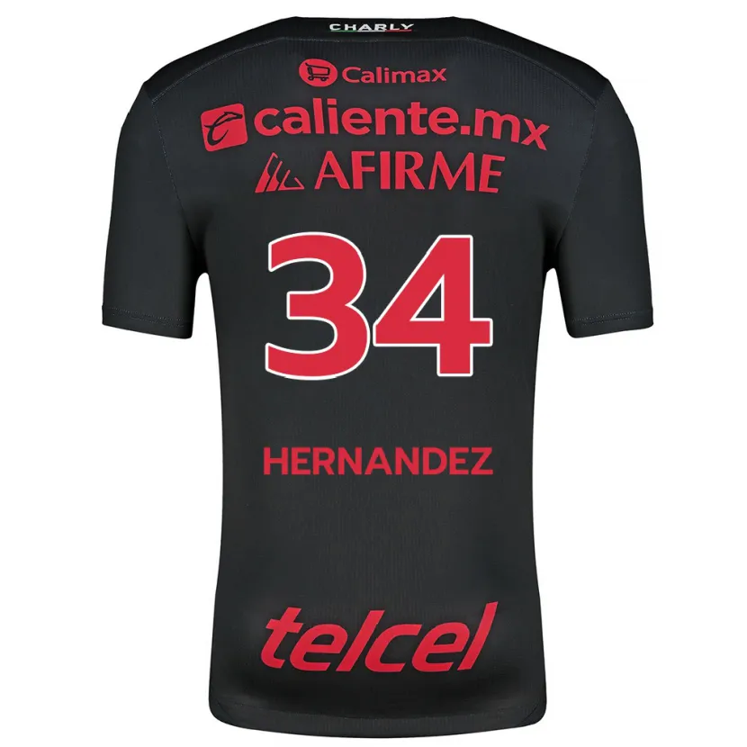 DanxenメンズKimberly Hernández#34ブラックレッドホームシャツ2024/25ジャージーユニフォーム