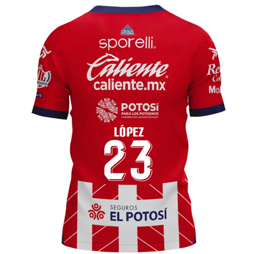 DanxenメンズCésar López#23赤白ホームシャツ2024/25ジャージーユニフォーム