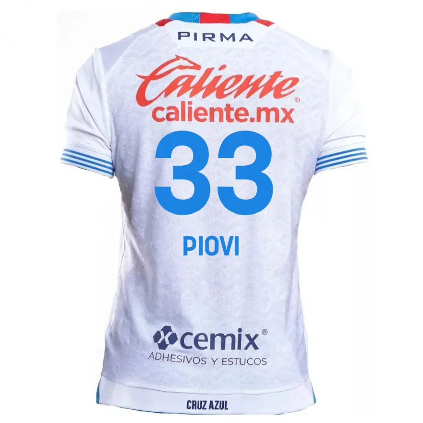 DanxenメンズGonzalo Piovi#33白青アウェイシャツ2024/25ジャージーユニフォーム