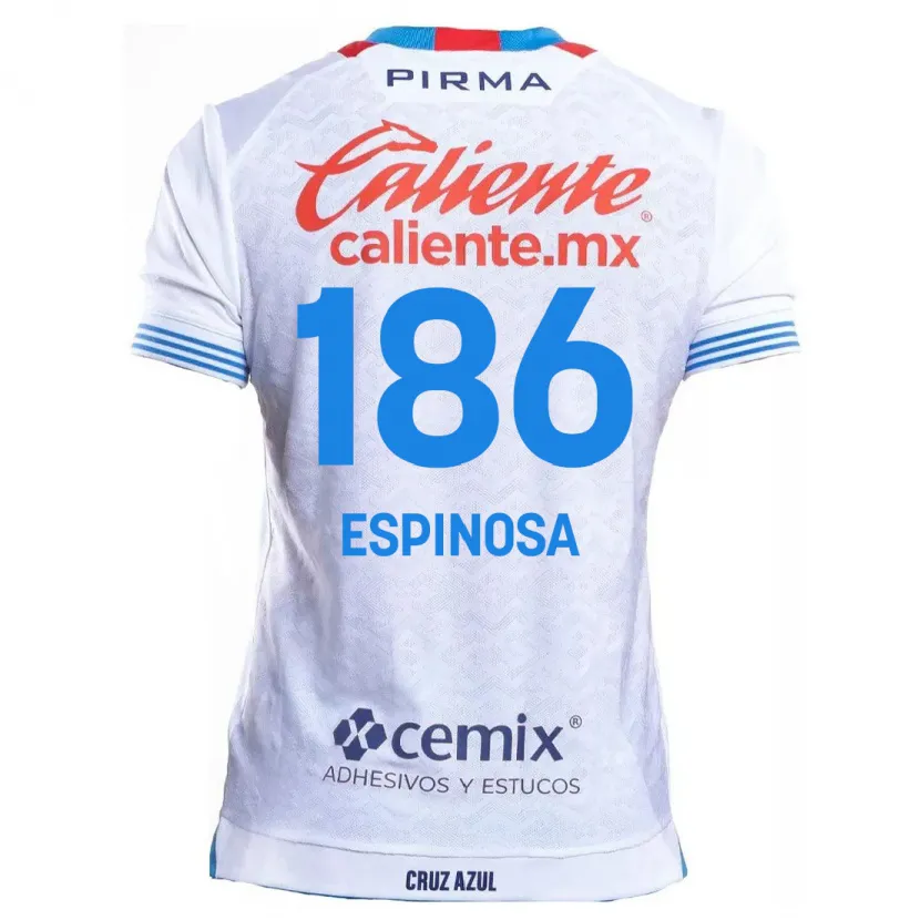 DanxenメンズBrandón Espinosa#186白青アウェイシャツ2024/25ジャージーユニフォーム