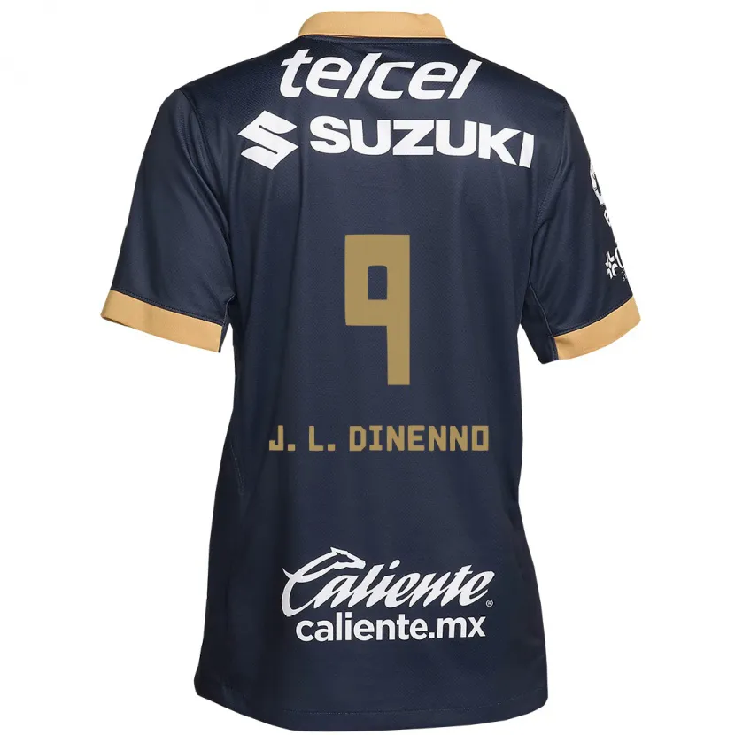 Danxenメンズフアン・イグナシオ・ディネンノ#9オブシディアンゴールドホワイトアウェイシャツ2024/25ジャージーユニフォーム