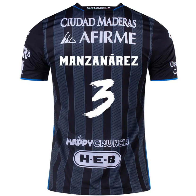 DanxenメンズÓscar Manzanárez#3白黒アウェイシャツ2024/25ジャージーユニフォーム