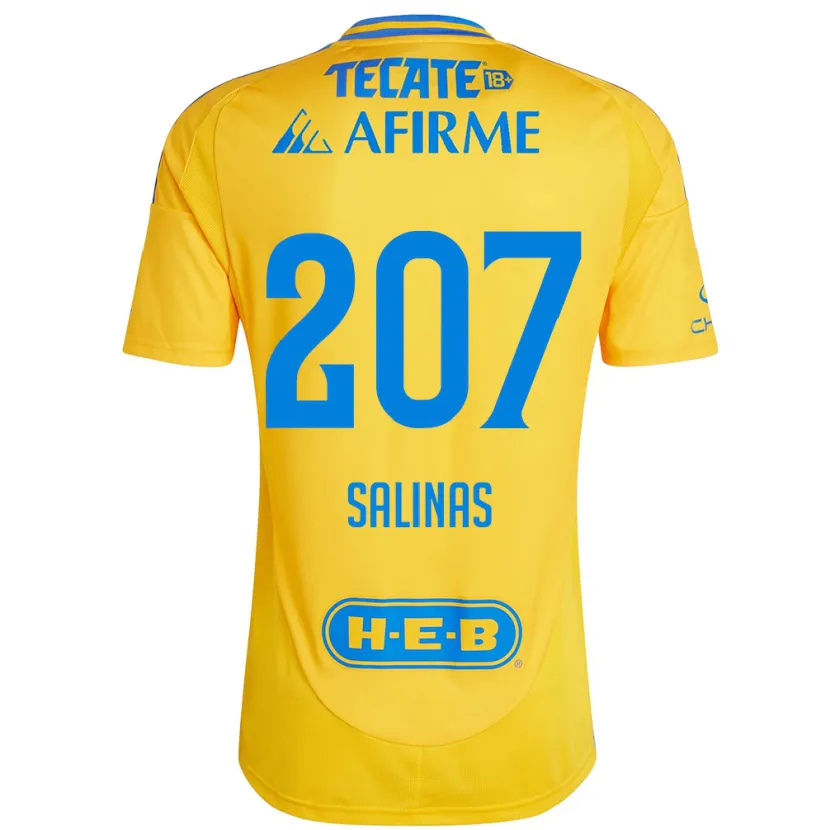 DanxenレディースMarcelo Salinas#207ゴールドイエローホームシャツ2024/25ジャージーユニフォーム