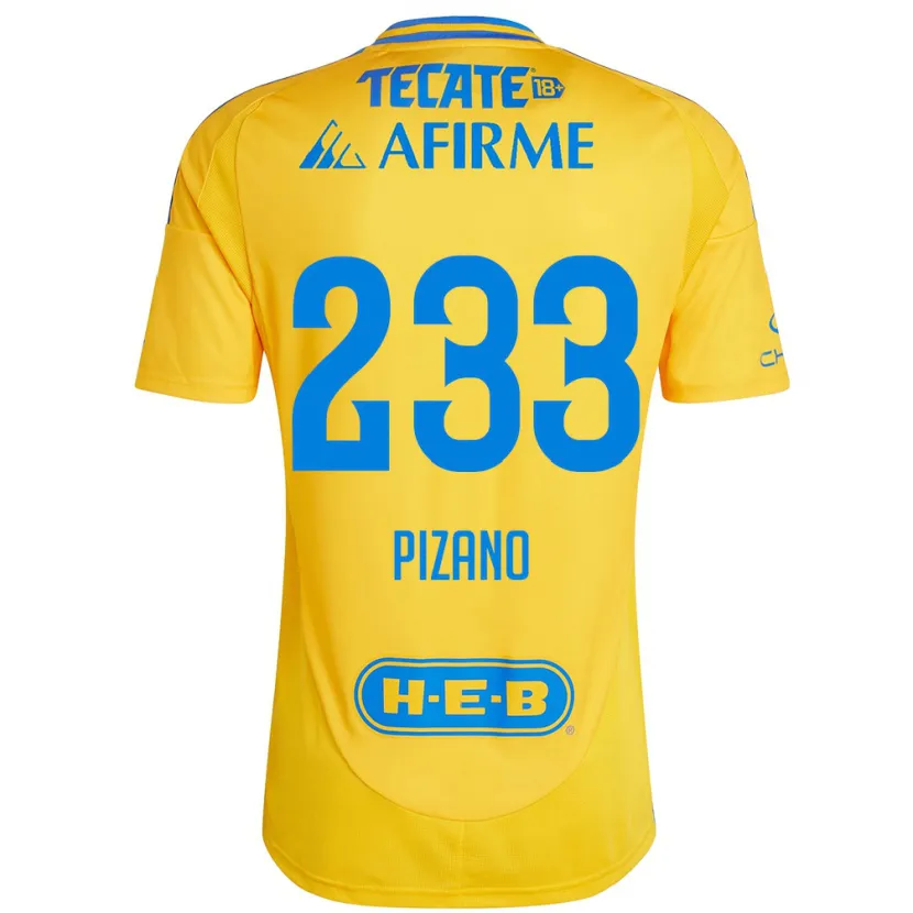 DanxenレディースJuan Pizano#233ゴールドイエローホームシャツ2024/25ジャージーユニフォーム