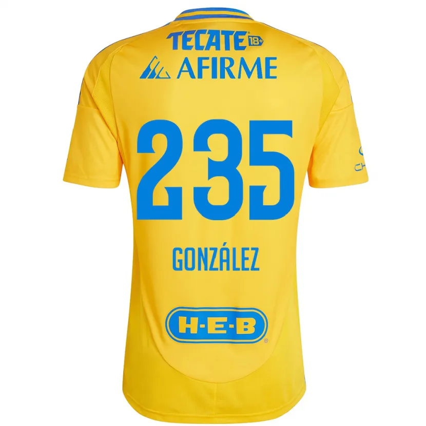 DanxenレディースMauricio González#235ゴールドイエローホームシャツ2024/25ジャージーユニフォーム