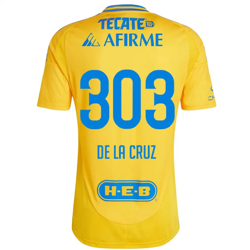 DanxenレディースErick De La Cruz#303ゴールドイエローホームシャツ2024/25ジャージーユニフォーム