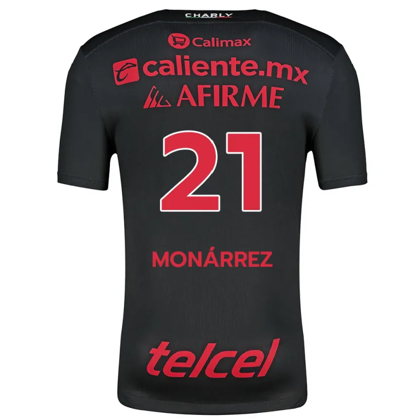 DanxenレディースFernando Monárrez#21ブラックレッドホームシャツ2024/25ジャージーユニフォーム