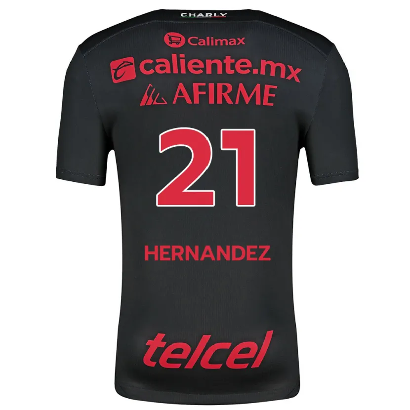 DanxenレディースInglis Hernández#21ブラックレッドホームシャツ2024/25ジャージーユニフォーム