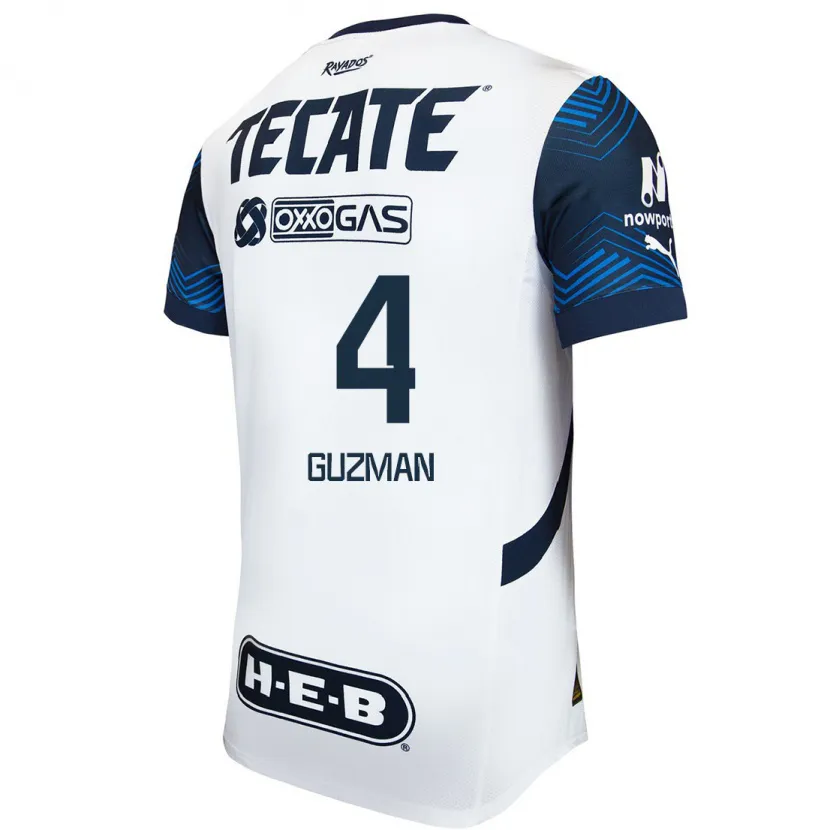 DanxenレディースVíctor Guzmán#4白青アウェイシャツ2024/25ジャージーユニフォーム