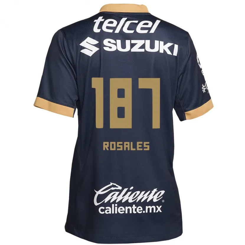 DanxenレディースAlonso Rosales#187オブシディアンゴールドホワイトアウェイシャツ2024/25ジャージーユニフォーム