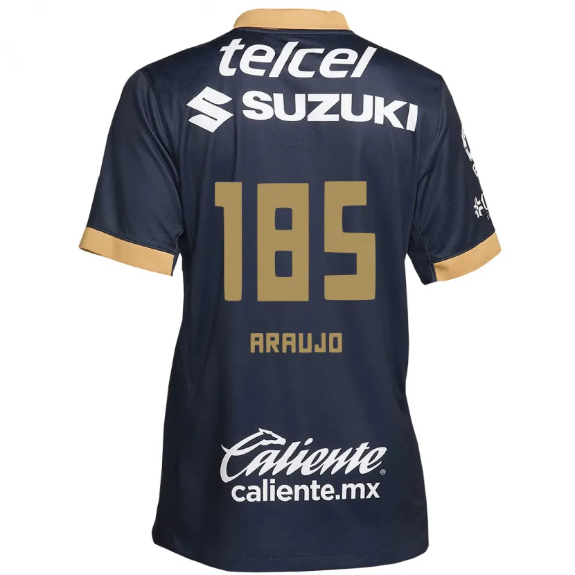 DanxenレディースAndrés Araujo#185オブシディアンゴールドホワイトアウェイシャツ2024/25ジャージーユニフォーム
