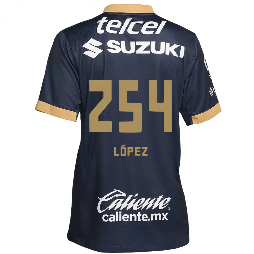 DanxenレディースSantiago López#254オブシディアンゴールドホワイトアウェイシャツ2024/25ジャージーユニフォーム