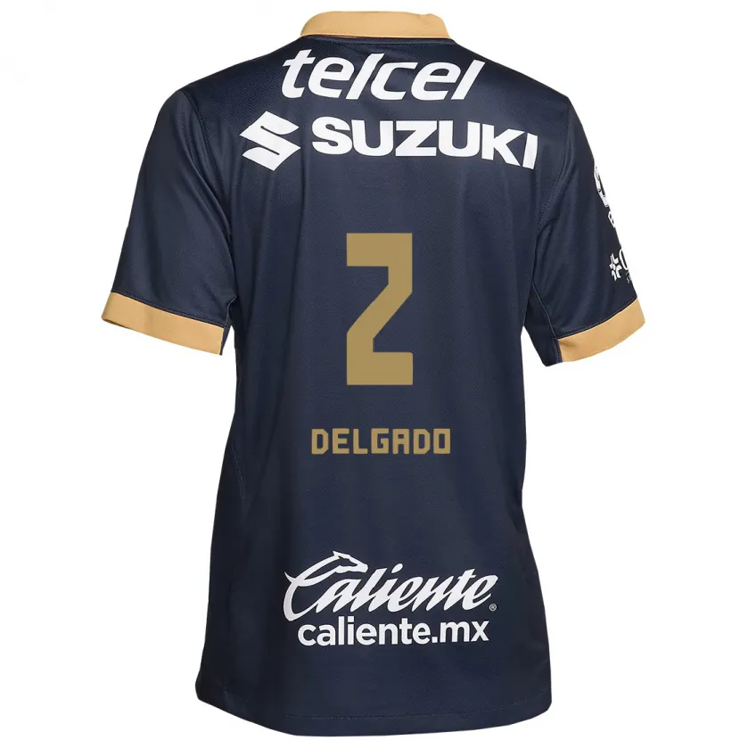 Danxenレディースディルセ・デルガド#2オブシディアンゴールドホワイトアウェイシャツ2024/25ジャージーユニフォーム