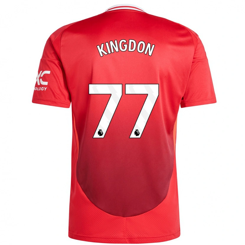 Danxenキッズフィンリー・マカリスター#77明るい赤ホームシャツ2024/25ジャージーユニフォーム