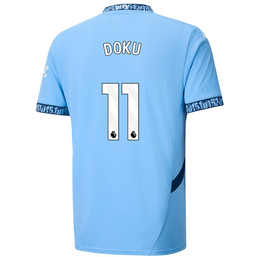 Danxenキッズジェレミー・ドク#11ネイビーブルーホームシャツ2024/25ジャージーユニフォーム