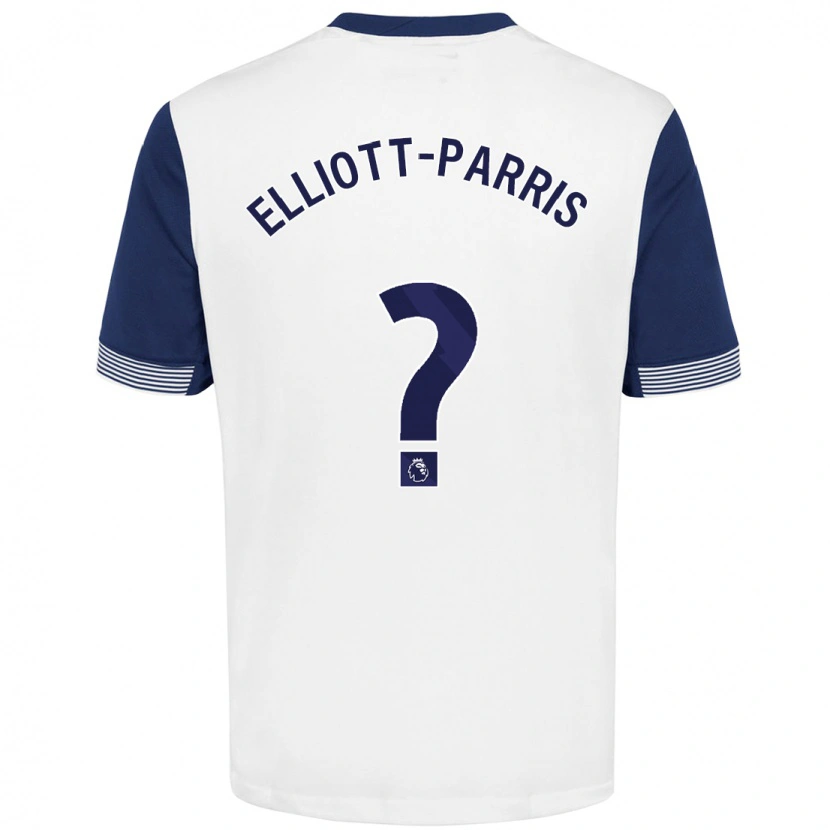 DanxenキッズReiss Elliott-Parris#0ホワイト ブルーホームシャツ2024/25ジャージーユニフォーム