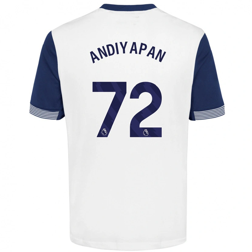 Danxenキッズウィリアム・アンディヤパン#72ホワイト ブルーホームシャツ2024/25ジャージーユニフォーム