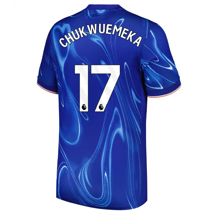 Danxenキッズカーニー・チュクエメカ#17ブルーホワイトホームシャツ2024/25ジャージーユニフォーム