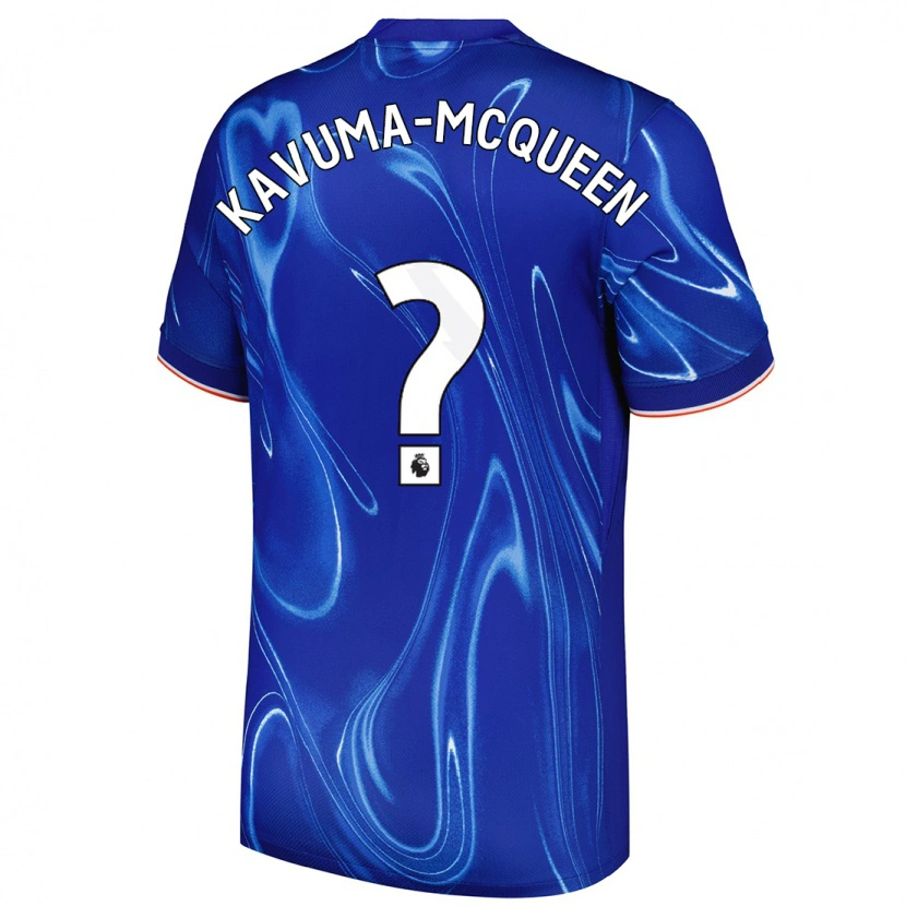DanxenキッズRyan Kavuma-Mcqueen#0ブルーホワイトホームシャツ2024/25ジャージーユニフォーム