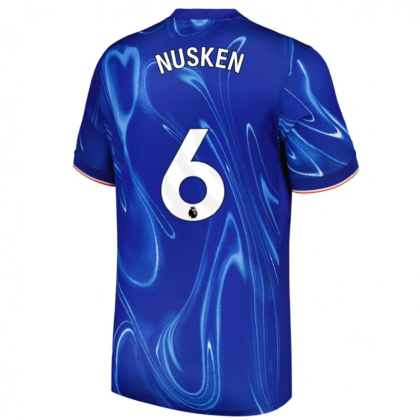Danxenキッズシェーケ・ニュスケン#6ブルーホワイトホームシャツ2024/25ジャージーユニフォーム