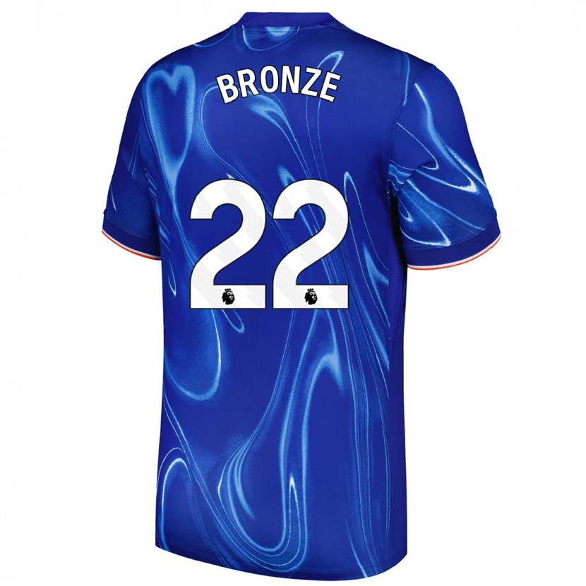 Danxenキッズルーシー・ブロンズ#22ブルーホワイトホームシャツ2024/25ジャージーユニフォーム