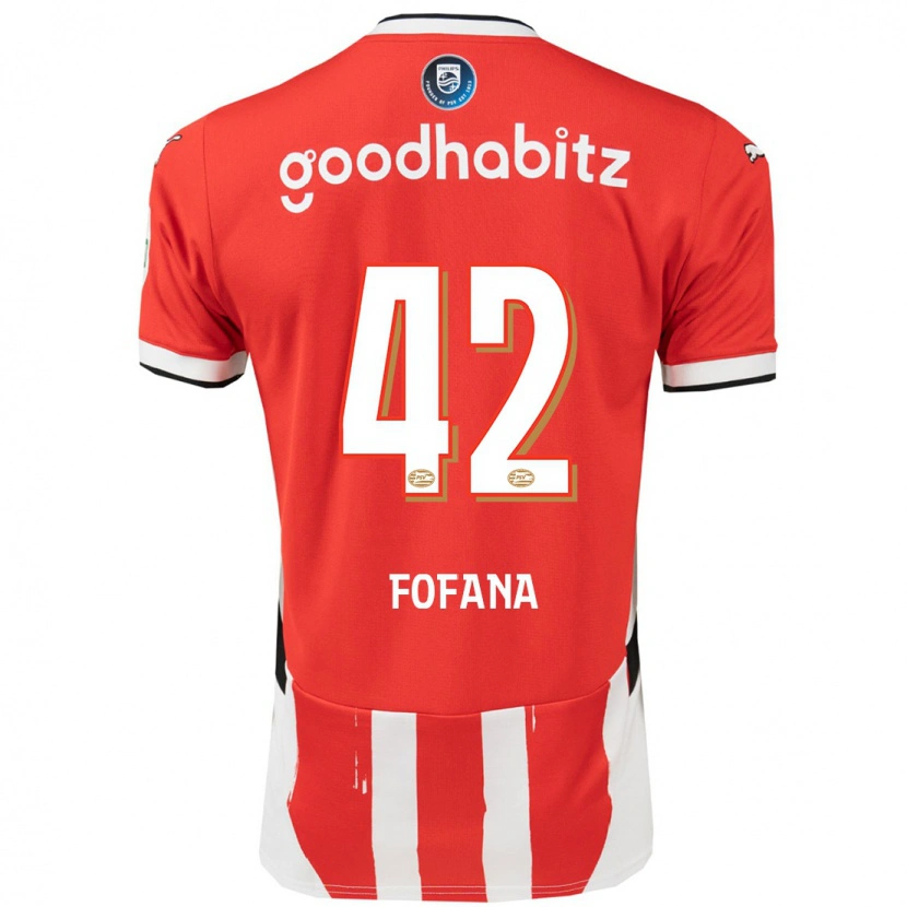 Danxenキッズフォデ・フォファナ#42赤 白ホームシャツ2024/25ジャージーユニフォーム