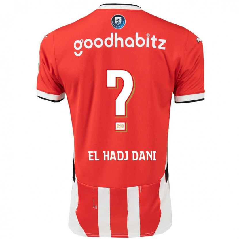 DanxenキッズSoudais El Hadj Dani#0赤 白ホームシャツ2024/25ジャージーユニフォーム