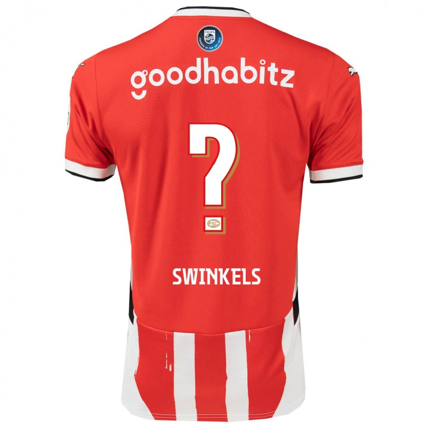 DanxenキッズMichal Swinkels#0赤 白ホームシャツ2024/25ジャージーユニフォーム