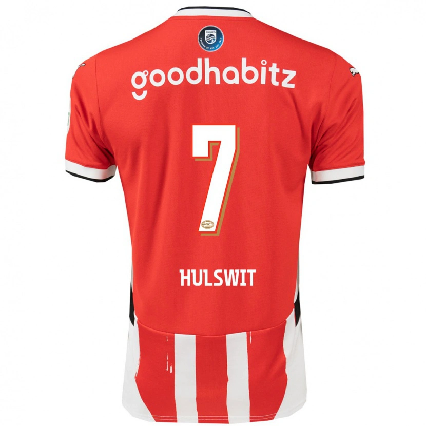 DanxenキッズZera Hulswit#7赤 白ホームシャツ2024/25ジャージーユニフォーム