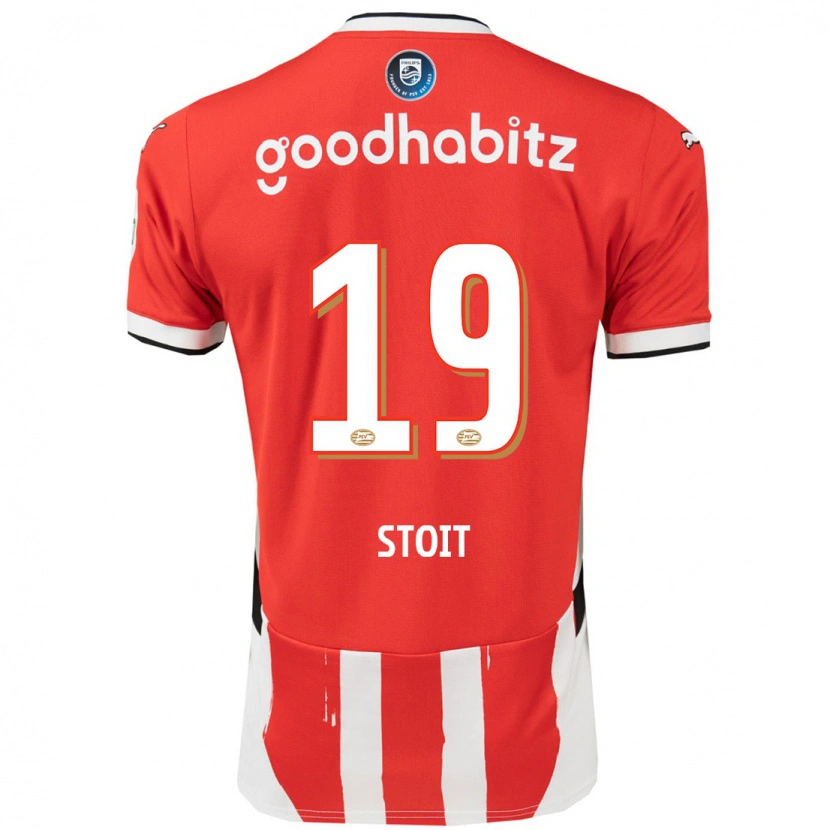 DanxenキッズFleur Stoit#19赤 白ホームシャツ2024/25ジャージーユニフォーム