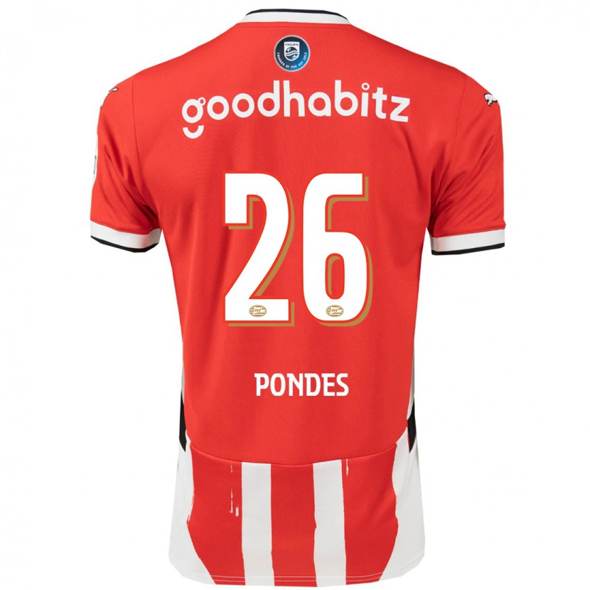 DanxenキッズMoon Pondes#26赤 白ホームシャツ2024/25ジャージーユニフォーム