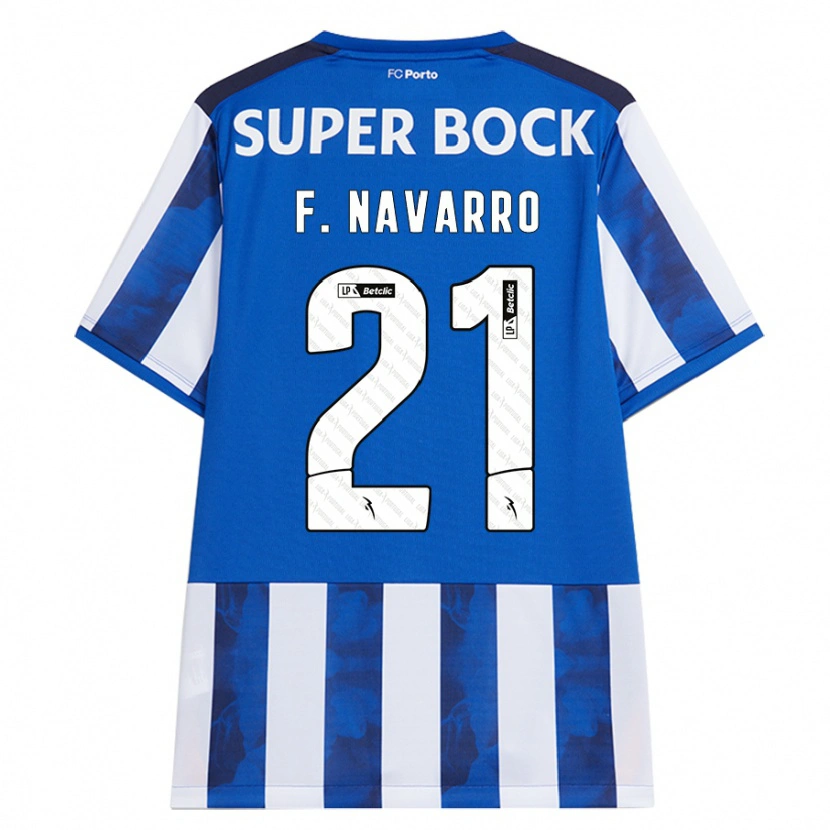Danxenキッズフラン・ナバーロ#21ブルーホワイトホームシャツ2024/25ジャージーユニフォーム