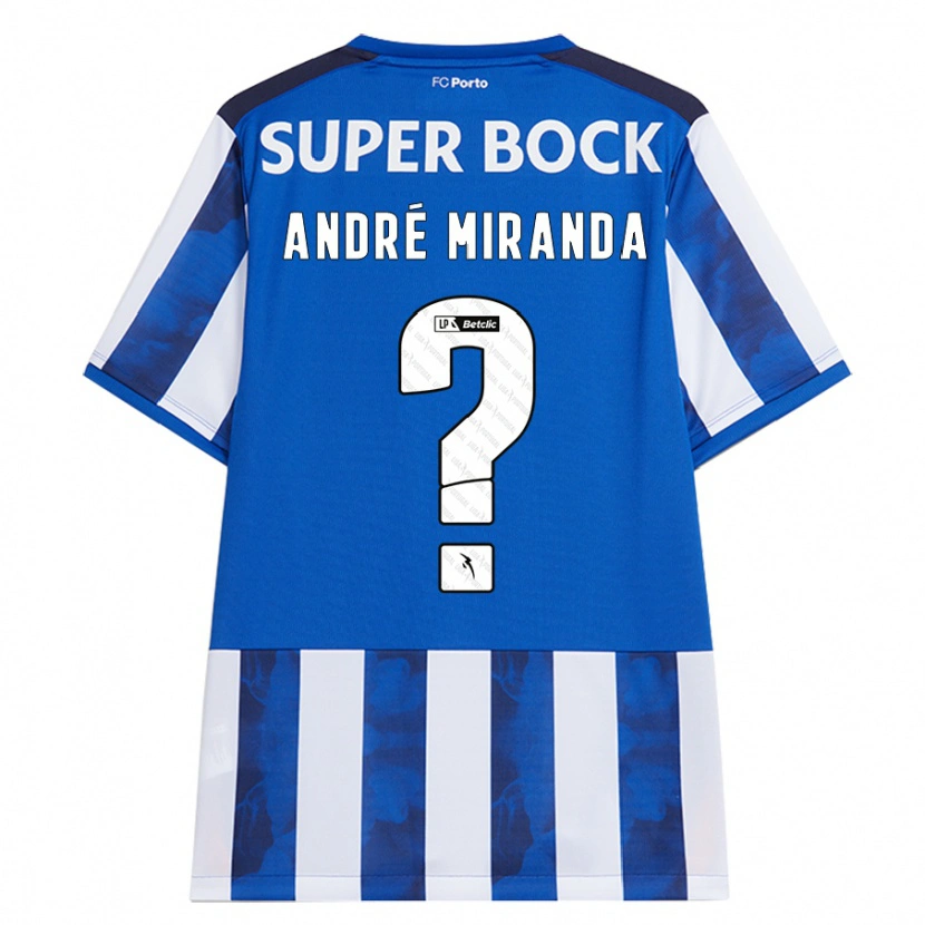 DanxenキッズAndré Miranda#0ブルーホワイトホームシャツ2024/25ジャージーユニフォーム