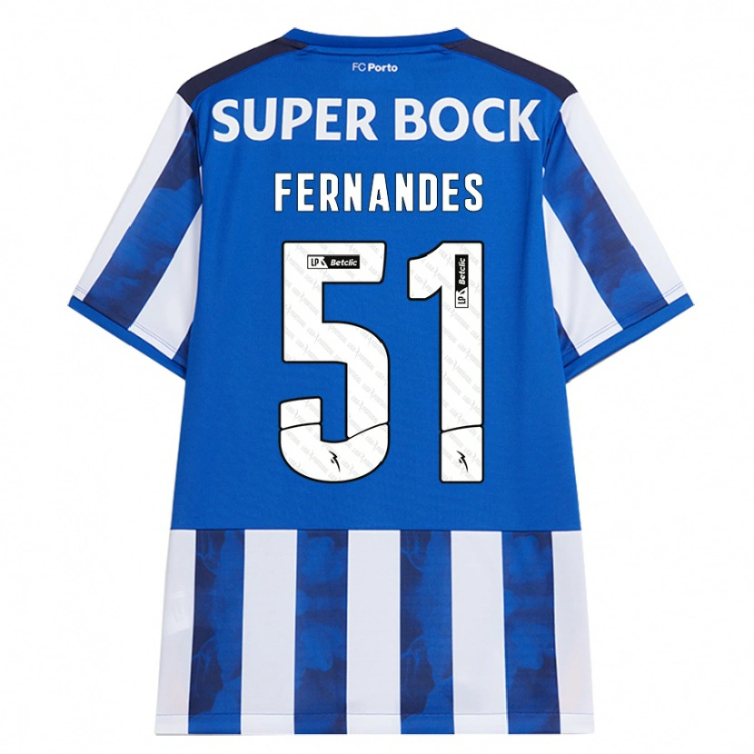 Danxenキッズディオゴ・ディーアス・フェルナンデス#51ブルーホワイトホームシャツ2024/25ジャージーユニフォーム