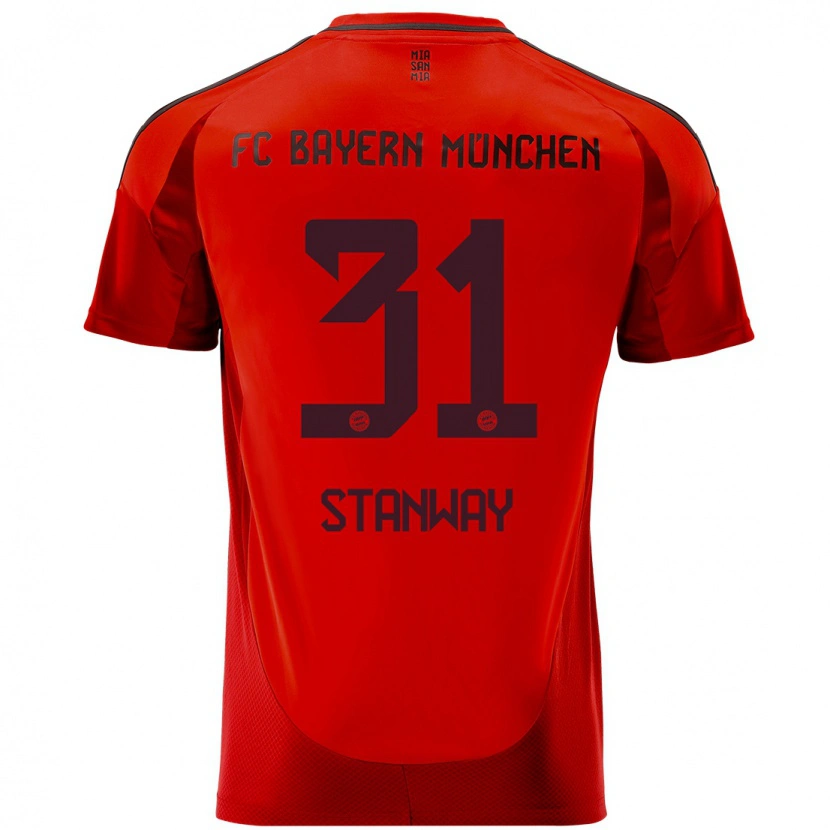 Danxenキッズジョージア・スタンウェー#31赤ホームシャツ2024/25ジャージーユニフォーム