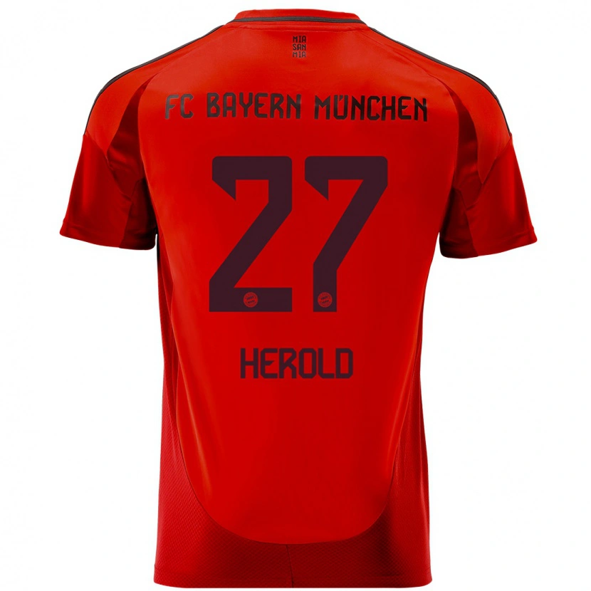 Danxenキッズデビッドヘロルド#27赤ホームシャツ2024/25ジャージーユニフォーム