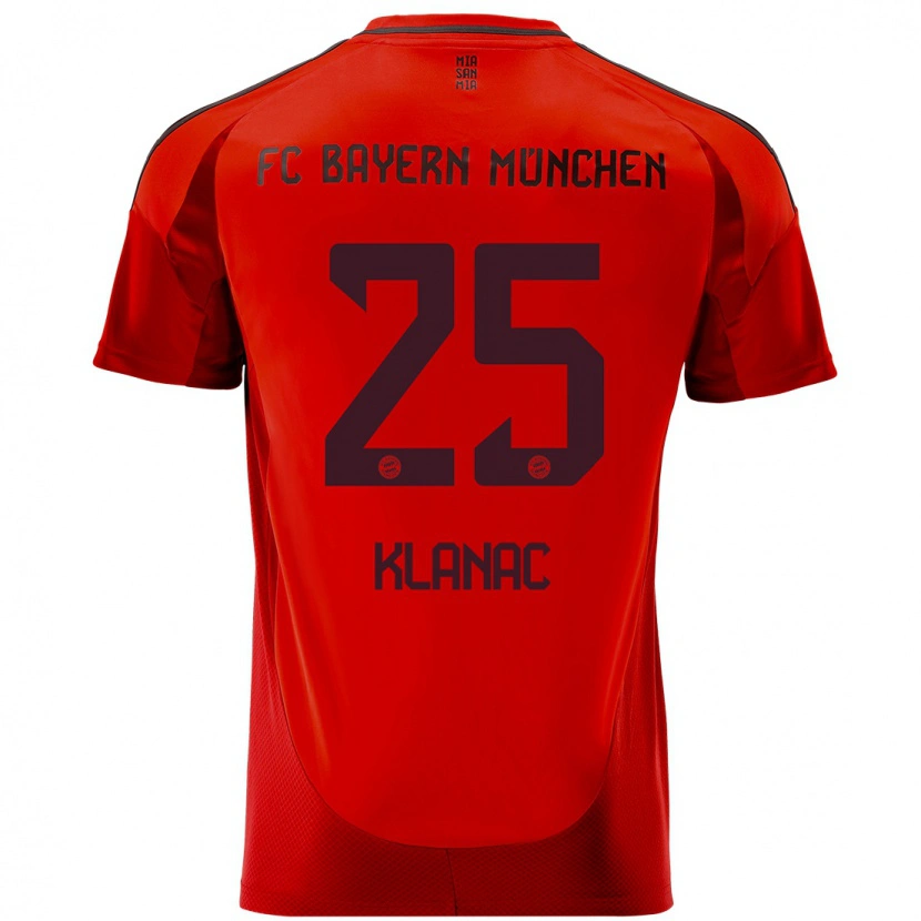 Danxenキッズルカ・クラナック#25赤ホームシャツ2024/25ジャージーユニフォーム