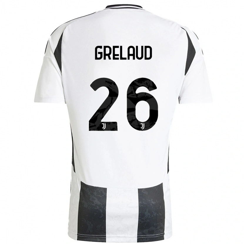 DanxenキッズJosue Grelaud#26白 黒ホームシャツ2024/25ジャージーユニフォーム