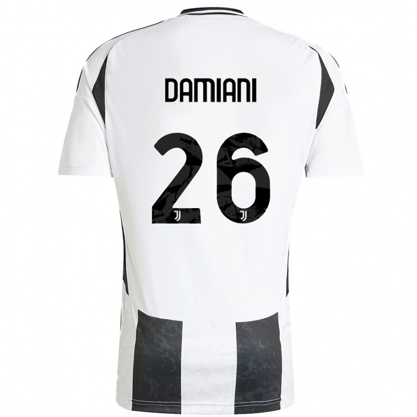 Danxenキッズサムエレ・ダミアーニ#26白 黒ホームシャツ2024/25ジャージーユニフォーム