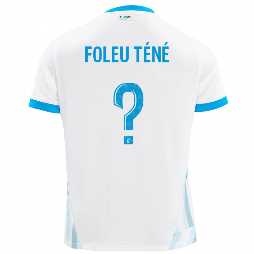 DanxenキッズKrys Foleu Téné#0白 空 青ホームシャツ2024/25ジャージーユニフォーム