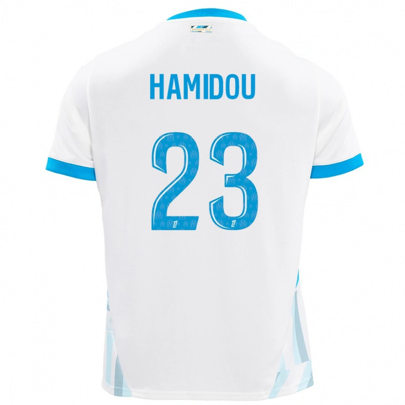 Danxenキッズジャミラ・ハミドゥ#23白 空 青ホームシャツ2024/25ジャージーユニフォーム