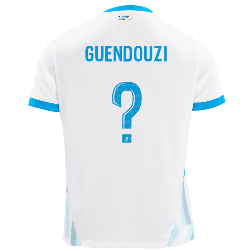 DanxenキッズMilan Guendouzi#0白 空 青ホームシャツ2024/25ジャージーユニフォーム