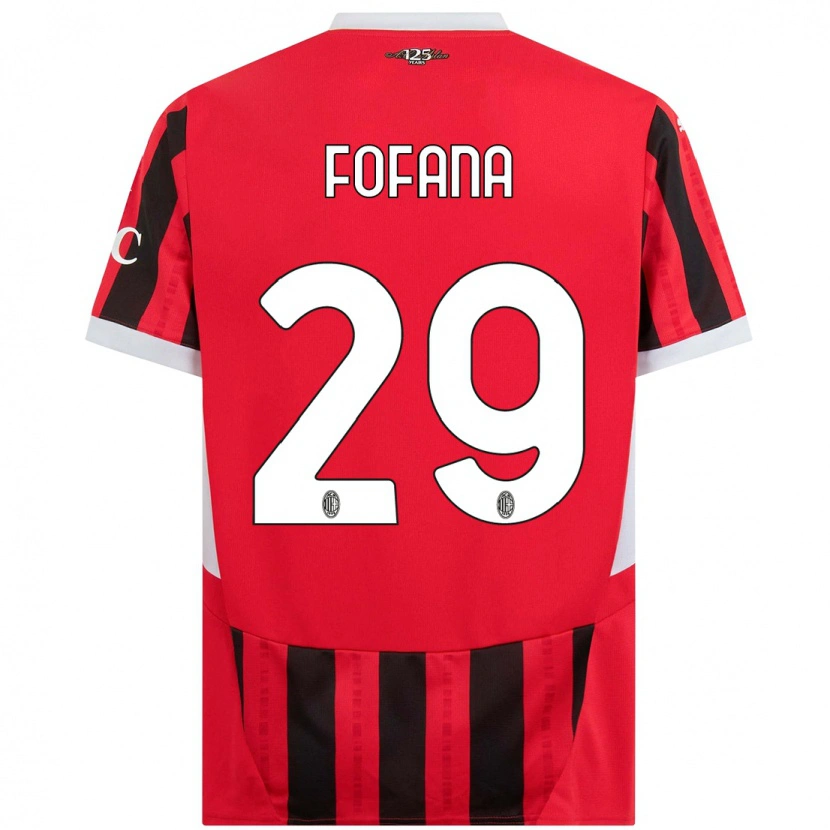Danxenキッズユスフ・フォファナ#29赤黒ホームシャツ2024/25ジャージーユニフォーム