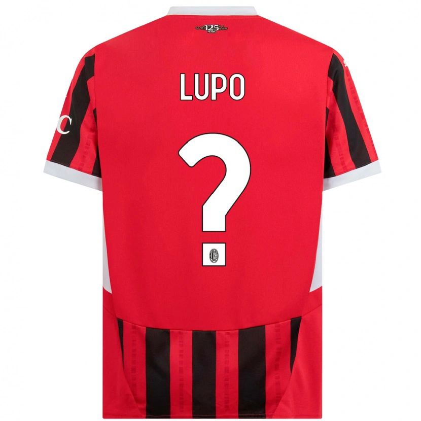 DanxenキッズSimone Lupo#0赤黒ホームシャツ2024/25ジャージーユニフォーム