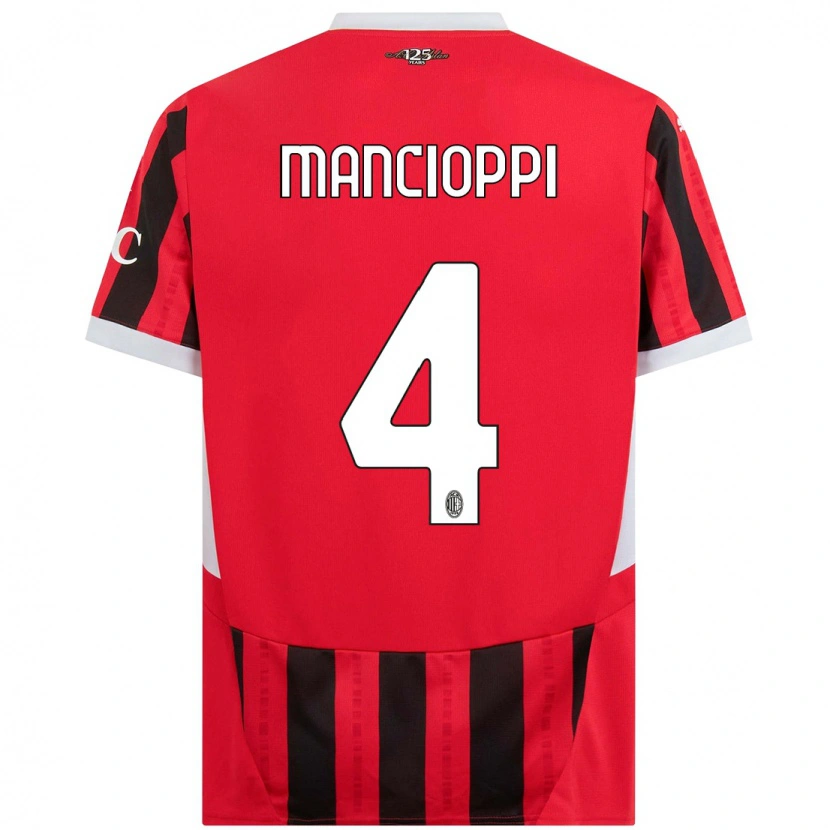 Danxenキッズトマソ・マンチョッピ#4赤黒ホームシャツ2024/25ジャージーユニフォーム