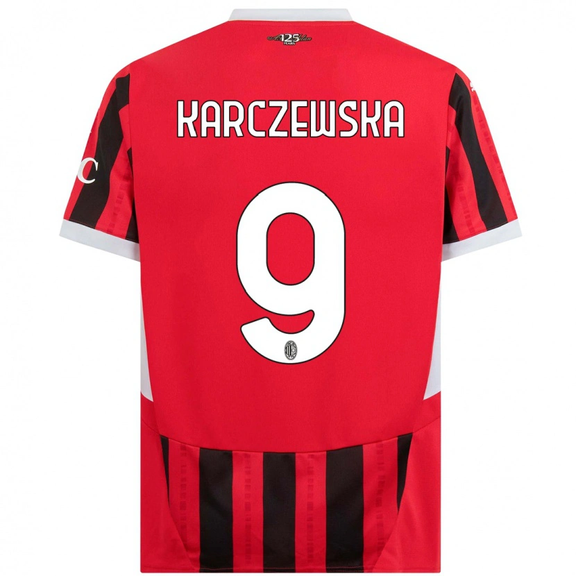 Danxenキッズニコラ・カルチェフスカ#9赤黒ホームシャツ2024/25ジャージーユニフォーム