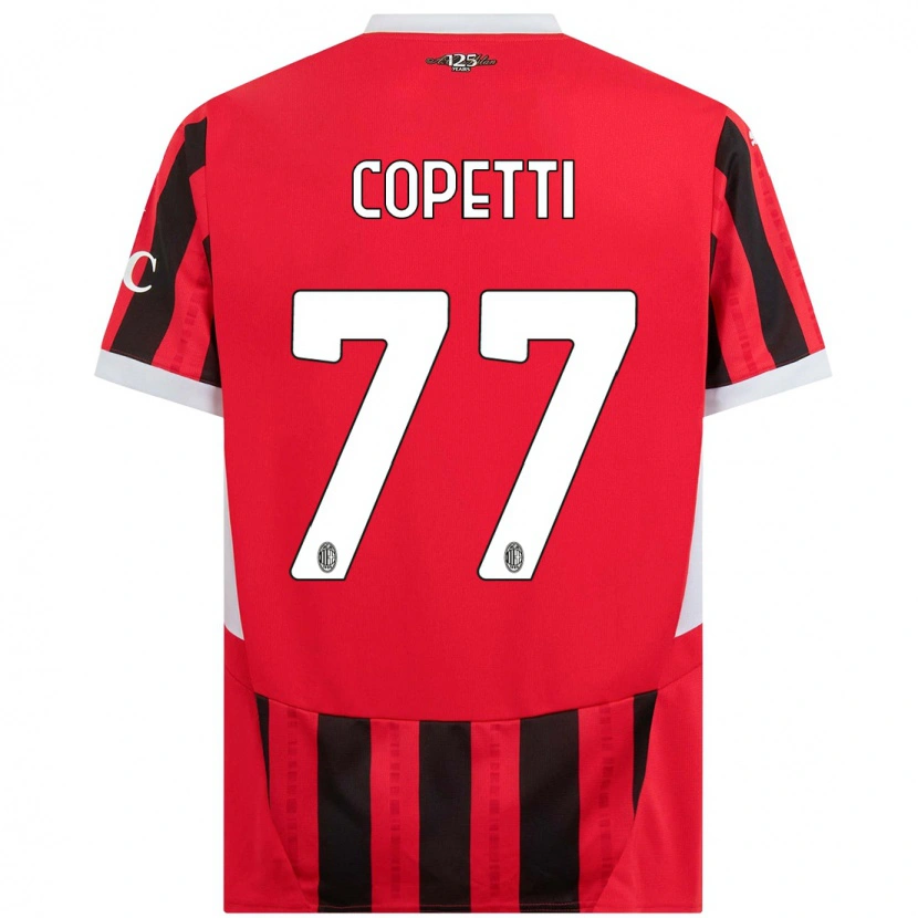 DanxenキッズMatilde Copetti#77赤黒ホームシャツ2024/25ジャージーユニフォーム
